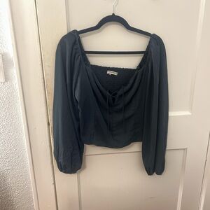 Abercrombie & Fitch black puff sleeve blouse